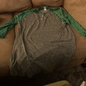 Grey and green Henley tshirt Medium never worn